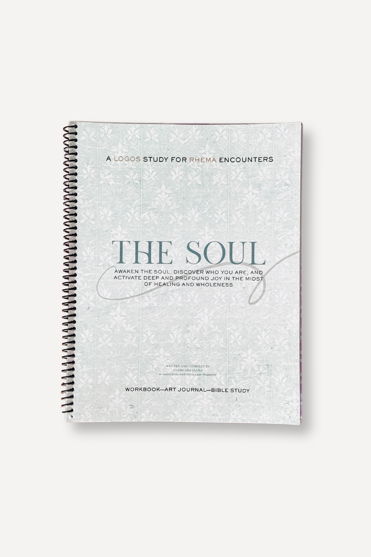 Spiral-bound workbook titled 'The Soul' with subtitle and decorative cover pattern in light gray tones.
